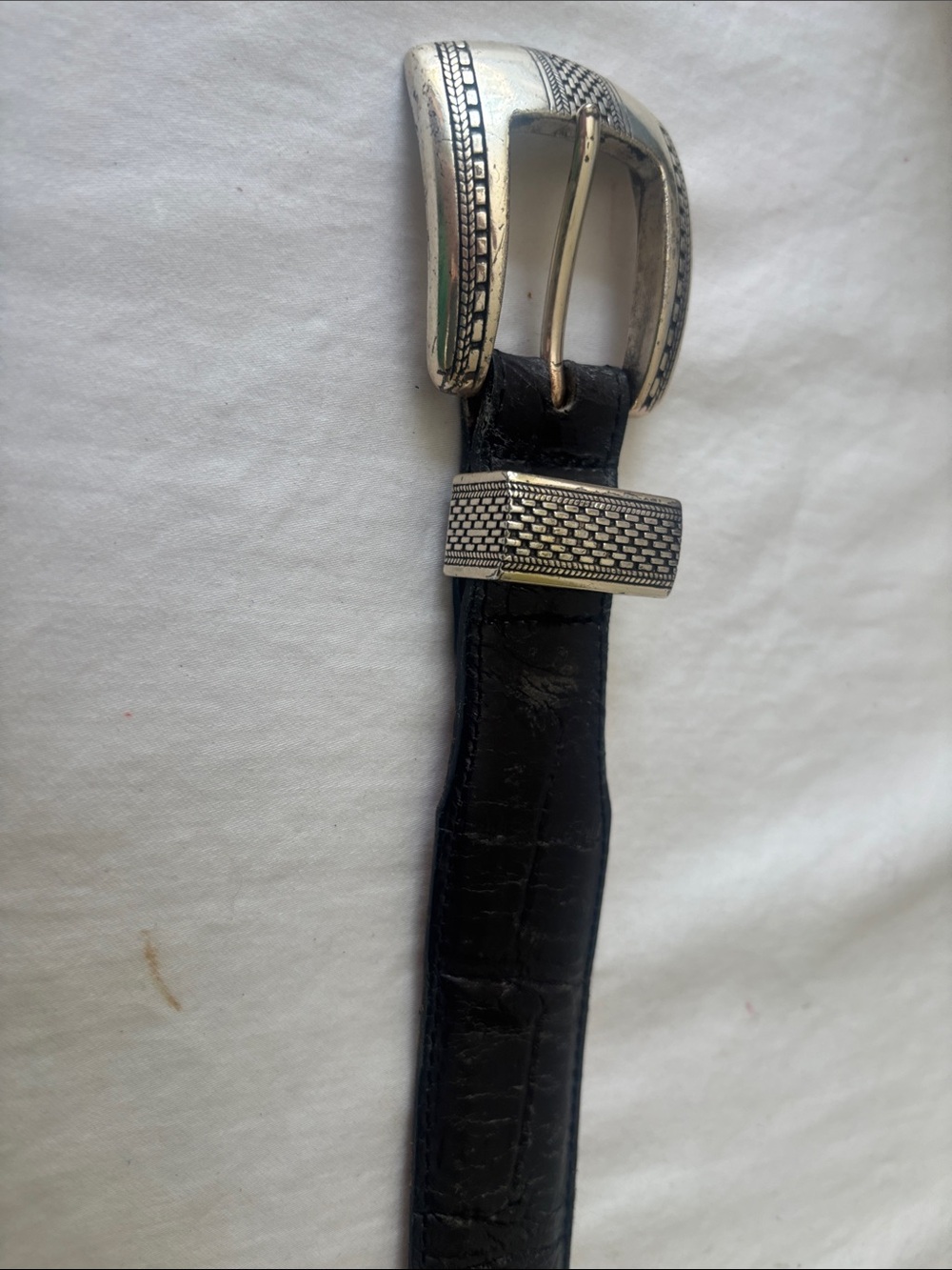 Onyx Black and Brown Leather Strap with Silver Accent Brighton Year 1993